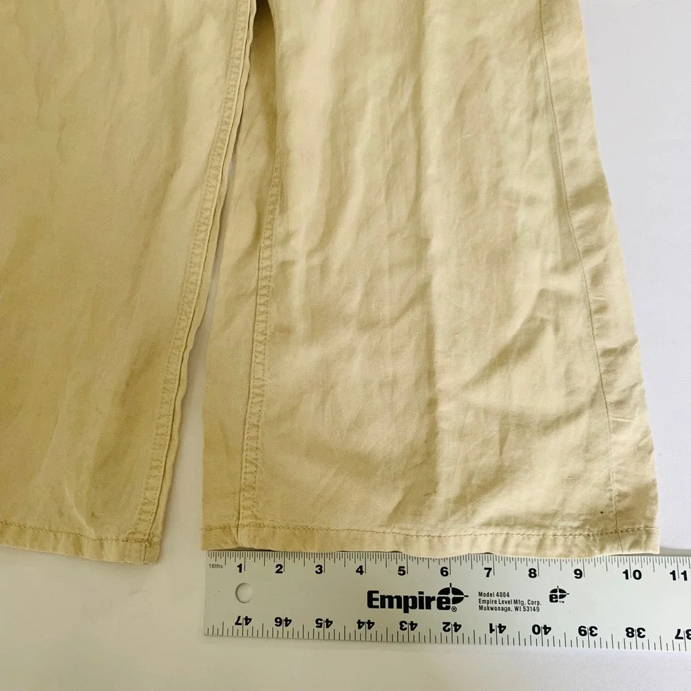 Zara Jumpsuit Women XL Beige Linen Blend Boiler Suit Utility Safari‎ Vacation